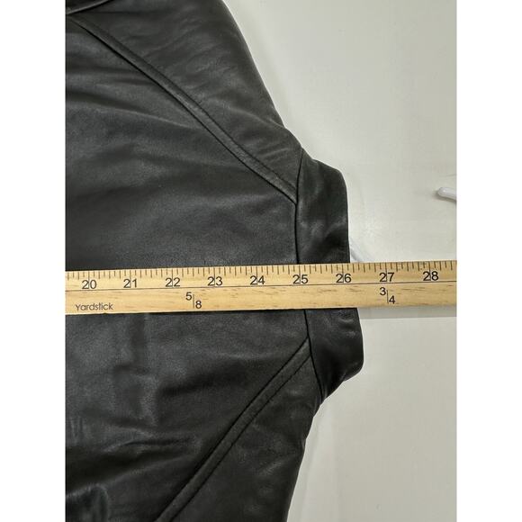 Reaction by Kenneth Cole Womens Jacket Size Small Black Leather Zip Up Lined - Picture 12 of 13